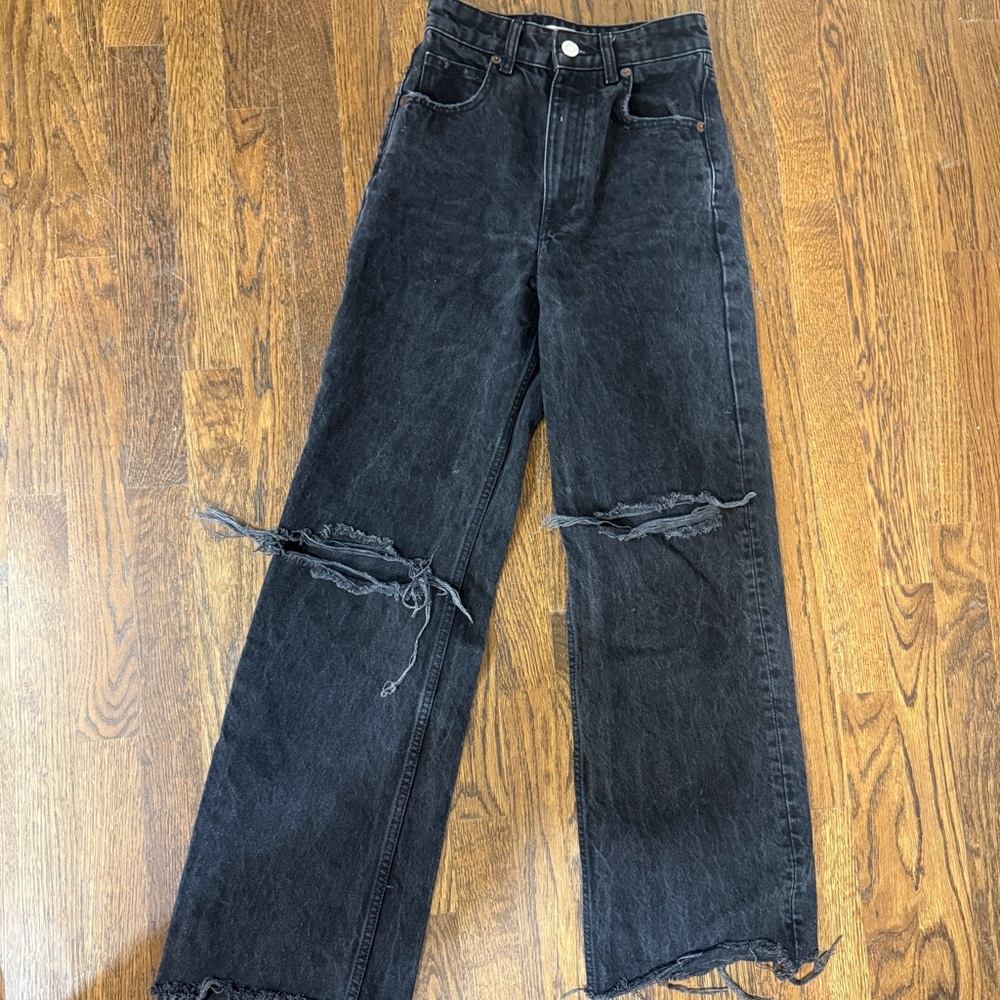 Zara Black Wide Leg Jeans
